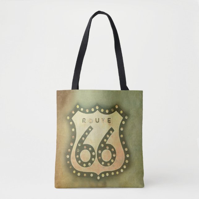 route 66 vintage sign tote bag shabby chic (Front)