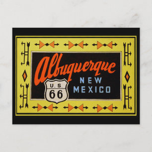 Route 66 - Vintage Travel Albuquerque New Mexico Postcard