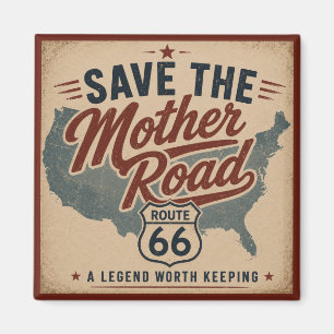 Route 66 Vintage USA Map Mother Road Americana Magnet