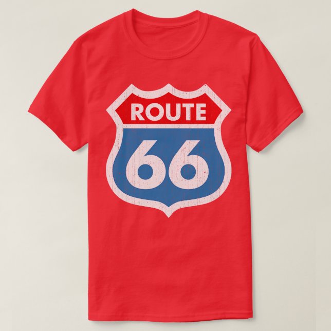 Route 66 Weathered T-Shirt (Design Front)
