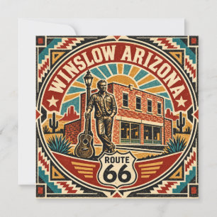 Route 66 Winslow Arizona Retro Southwest Americana Card