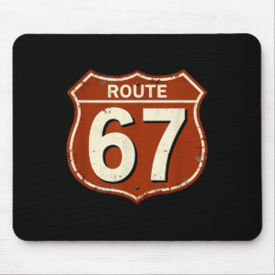 Route 67 Funny Retro Highway Meme Design Mouse Pad