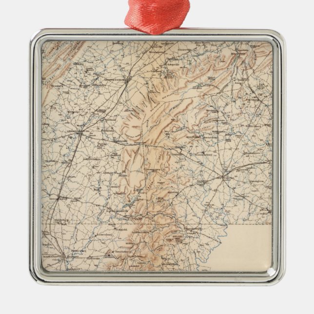 Route, Gettysburg campaign Metal Tree Decoration (Front)