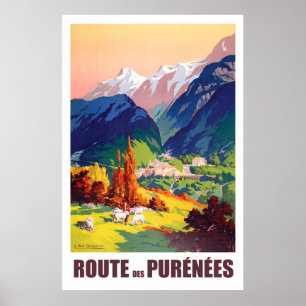 Route in Pyrenees, France Poster