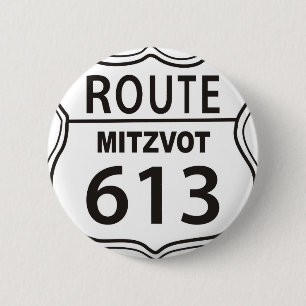 ROUTE MITZVOT 613 6 CM ROUND BADGE