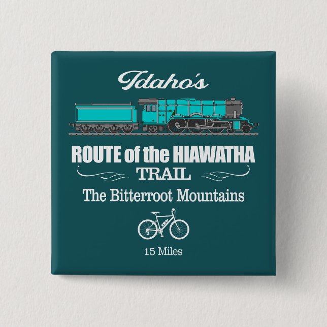 Route of the Hiawatha (RT2) 15 Cm Square Badge (Front)