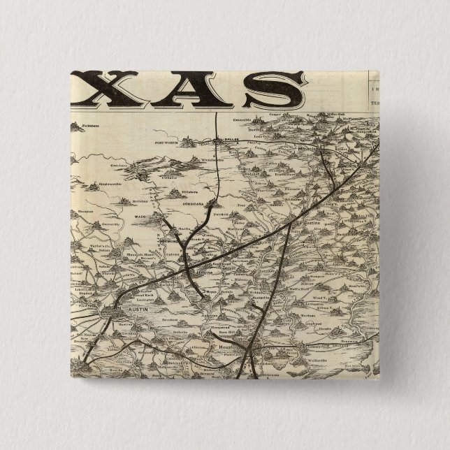 Route to Texas 15 Cm Square Badge (Front)
