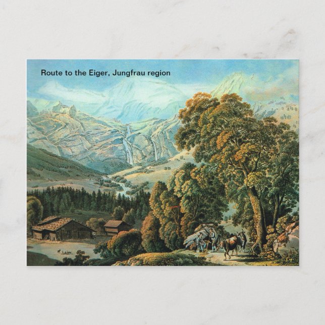 Route to the Eiger, Jungfrau region Postcard (Front)