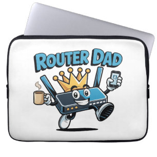 Router Dad Funny Tech Design Laptop Sleeve