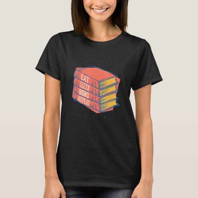 Routine Eat Sleep Books Repeat T-Shirt (Front)