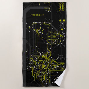 Routing Process Colourful Abstract Modern Cool Dar Beach Towel