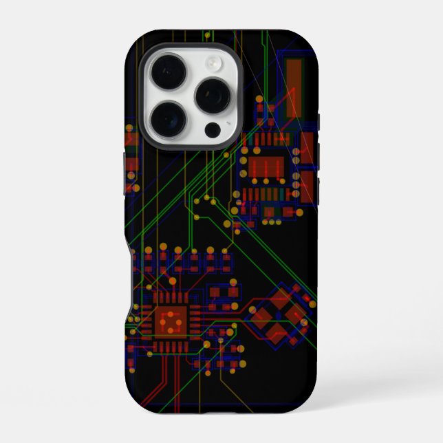 Routing Process Red Green Abstract Electronic Geek iPhone Case (Back)