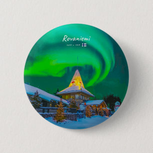 Rovaniemi, Finland - Magic Aurora  6 Cm Round Badge