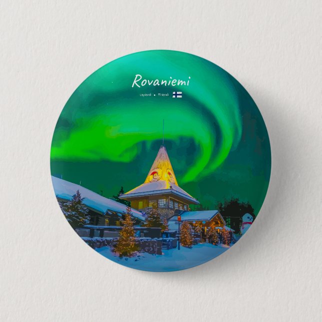 Rovaniemi, Finland - Magic Aurora  6 Cm Round Badge (Front)