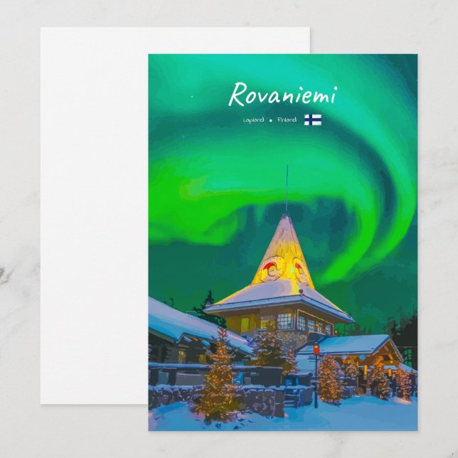 Rovaniemi, Finland - Magic Aurora  Invitation (Front/Back)
