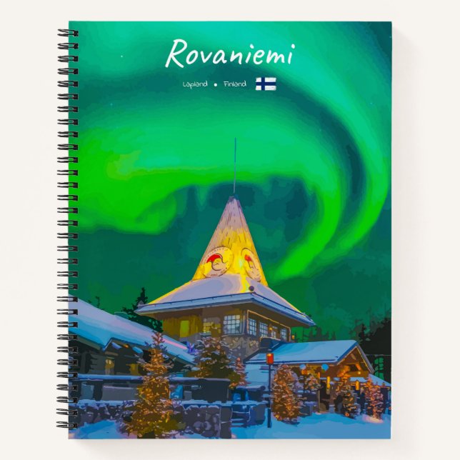 Rovaniemi, Finland - Magic Aurora Spiral Notebook (Front)