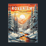 Rovaniemi Finland Travel Art Vintage Postcard<br><div class="desc">Rovaniemi retro vector travel design. Rovaniemi is the capital of Lapland,  in northern Finland.</div>