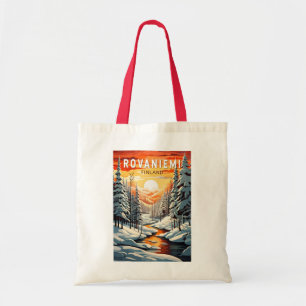 Rovaniemi Finland Travel Art Vintage Tote Bag