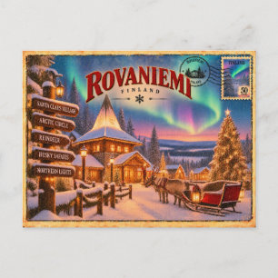 Rovaniemi Finland Vintage Winter Postcard