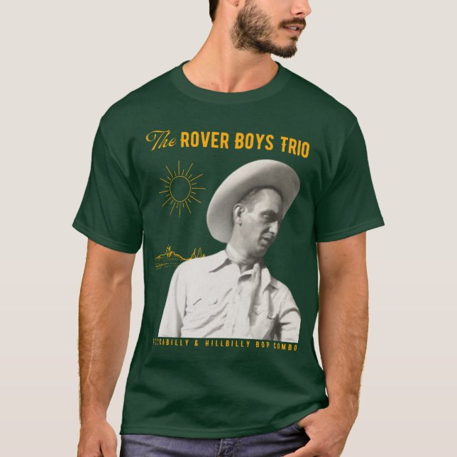 Rover Boys Trio Cowboy T-Shirt in Forest Green (Front)