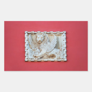 Rovinj Croatia Venetian winged lion plaque archite Rectangular Sticker