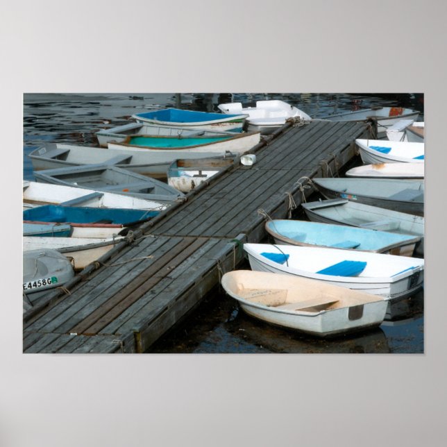 Row Boats at Dock Poster (Front)