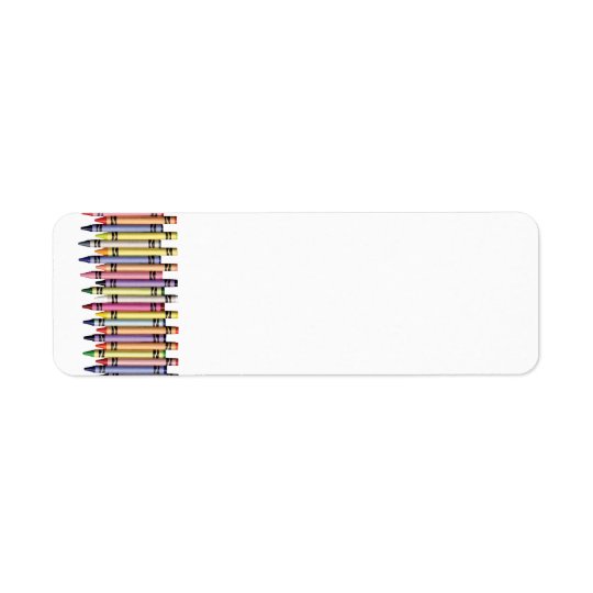 ROW COLORFUL CRAYONS GRAPHIC BACKGROUNDS COLORING RETURN ADDRESS LABEL