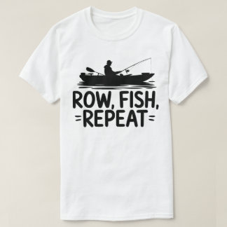 Row Fish Repeat Graphic for Fishing Fans T-Shirt