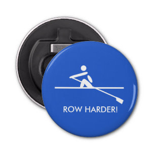 Row harder fun caption sporty blue bottle opener
