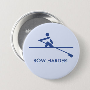 Row harder pictogram caption blue 7.5 cm round badge