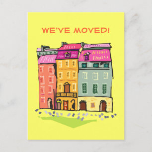 Row House We've Moved Change of Address New Home Announcement Postcard
