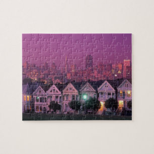 Row houses at sunset in San Francisco, Jigsaw Puzzle