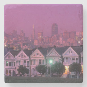 Row houses at sunset in San Francisco, Stone Coaster