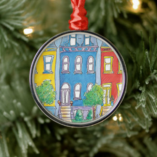 Row Houses Metal Ornament