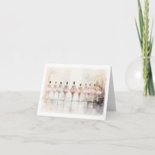 Row of Ballerinas Dancing BLANK  Card