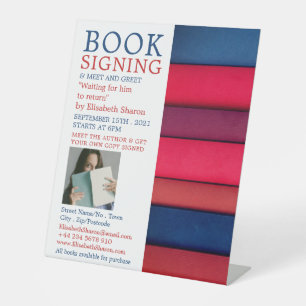 Row of Books, Writers Book Signing Advertising Pedestal Sign