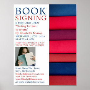 Row of Books, Writers Book Signing Advertising Poster