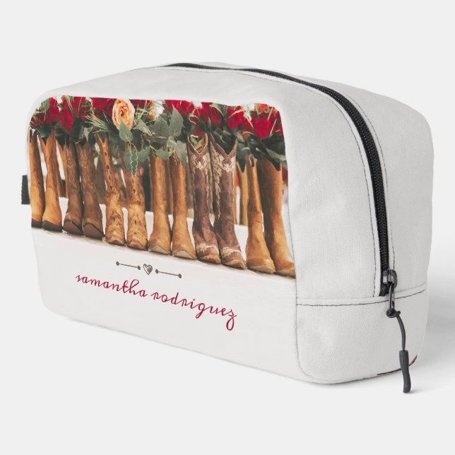 Row of Boots with Flowers Dopp Kit (Right Corner)