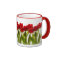 Row of Bright Red Spring Tulips Girly
