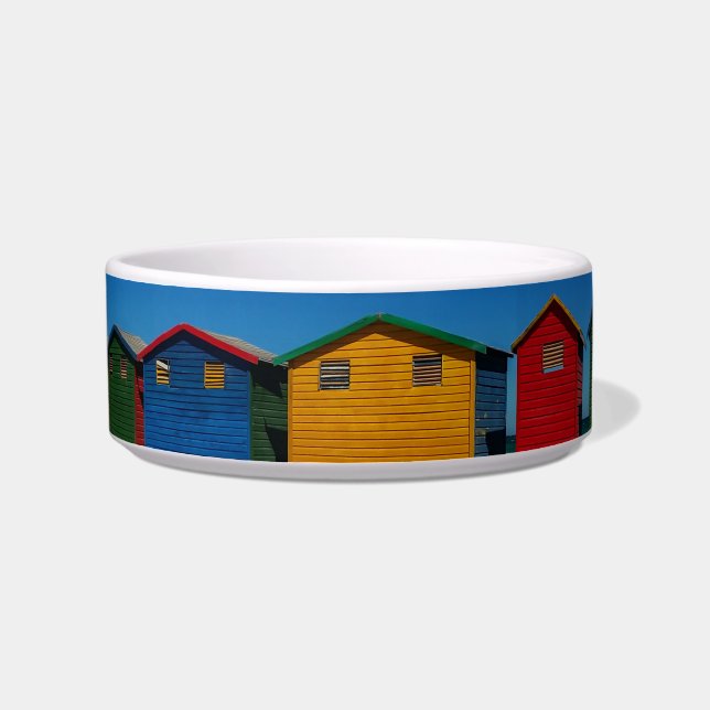 Row of Brightly Coloured Beach Huts Bowl (Left)