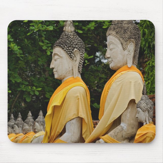 Row of Buddha statues, Wat Yai Chaya Mongkol Mouse Pad (Front)