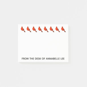 Row of Cardinals Personalise Post-it Notes