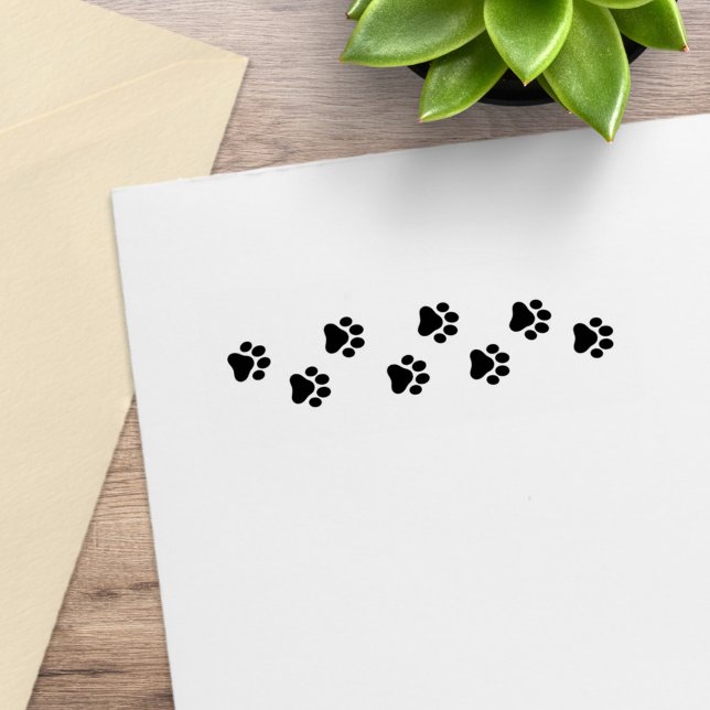 Row of Cat Dog Pet Paw Prints Rubber Stamp (Creator Uploaded)