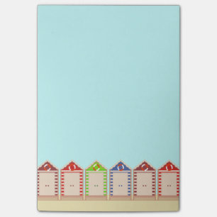 Row of Colourful Beach Huts Post-it Notes