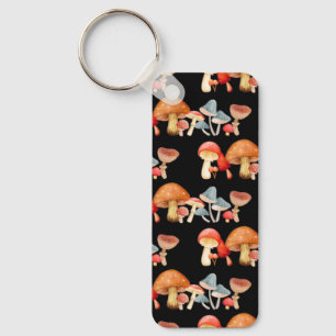 Row of Cute Mushroom Fungi Lover Mycology Key Ring