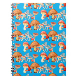 Row of Cute Mushroom Fungi Lover Mycology  Notebook