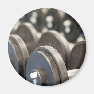 Row of Dumbbells Closeup Magnet