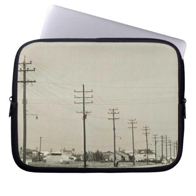 Row of Electricity Poles Laptop Sleeve (Front)