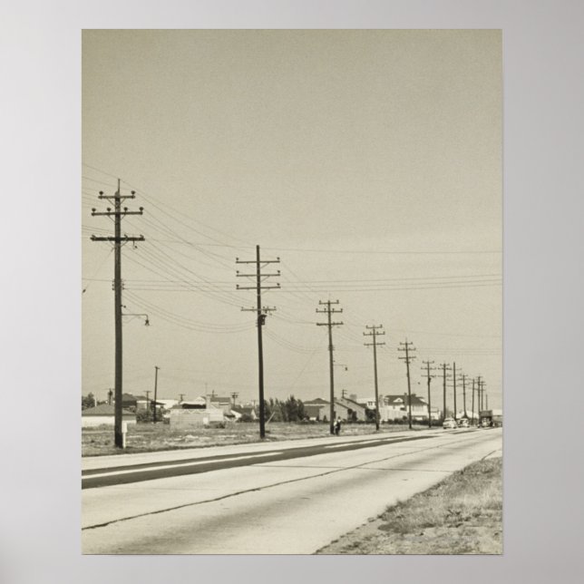 Row of Electricity Poles Poster (Front)