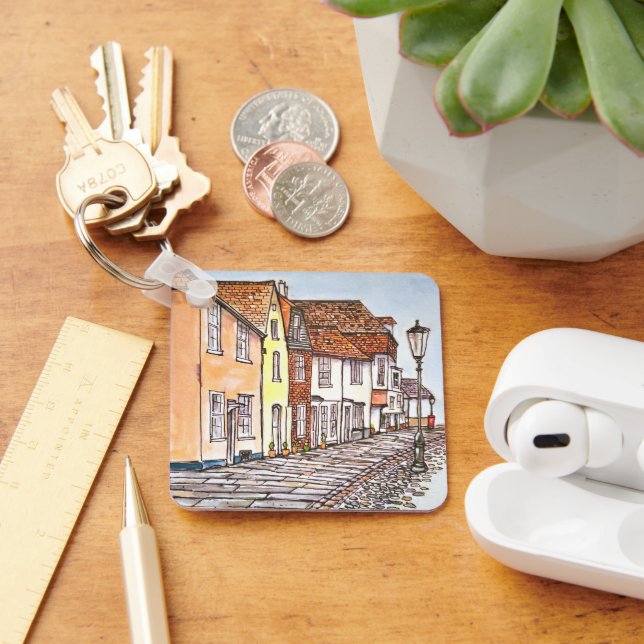 Row Of Houses Key Ring (Desk)